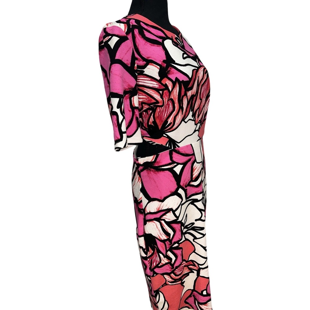 Bisou Bisou Multicolored Floral Dress With Cut Out Sides Women's Size 10 - Picture 3 of 4